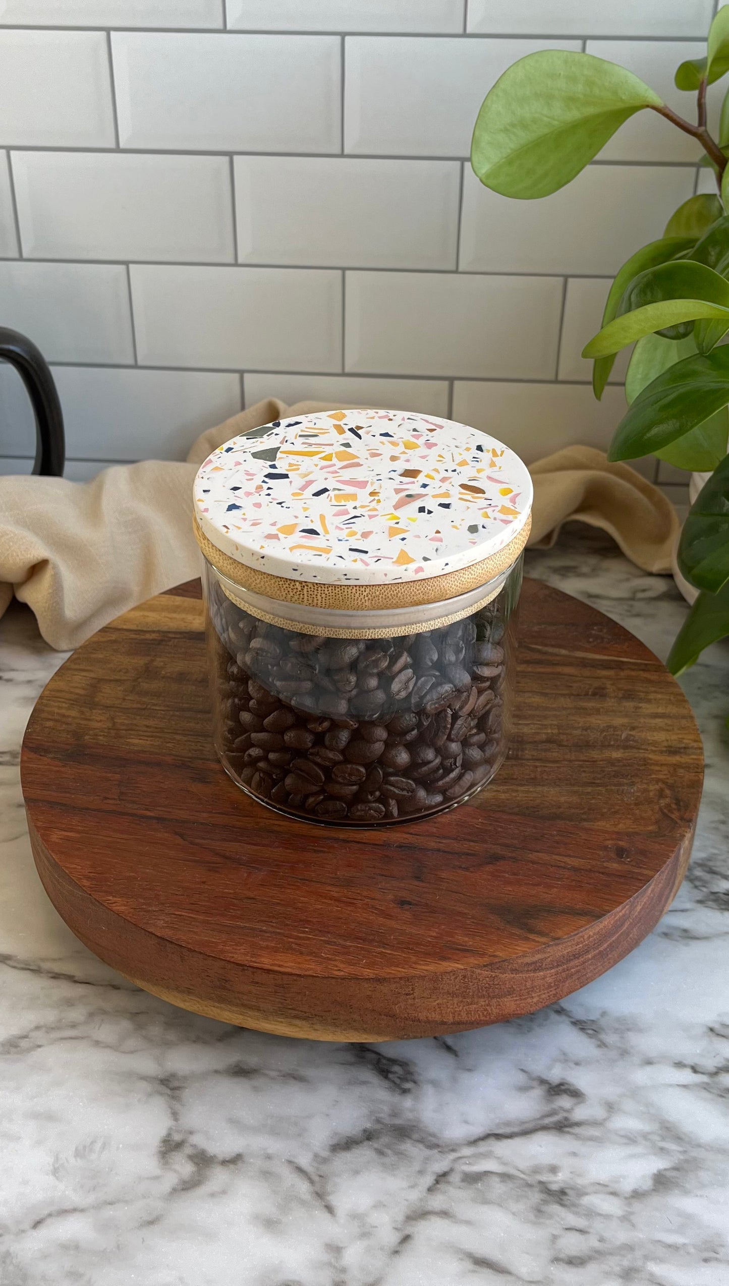 20 Ounce Terrazzo Glass Canister